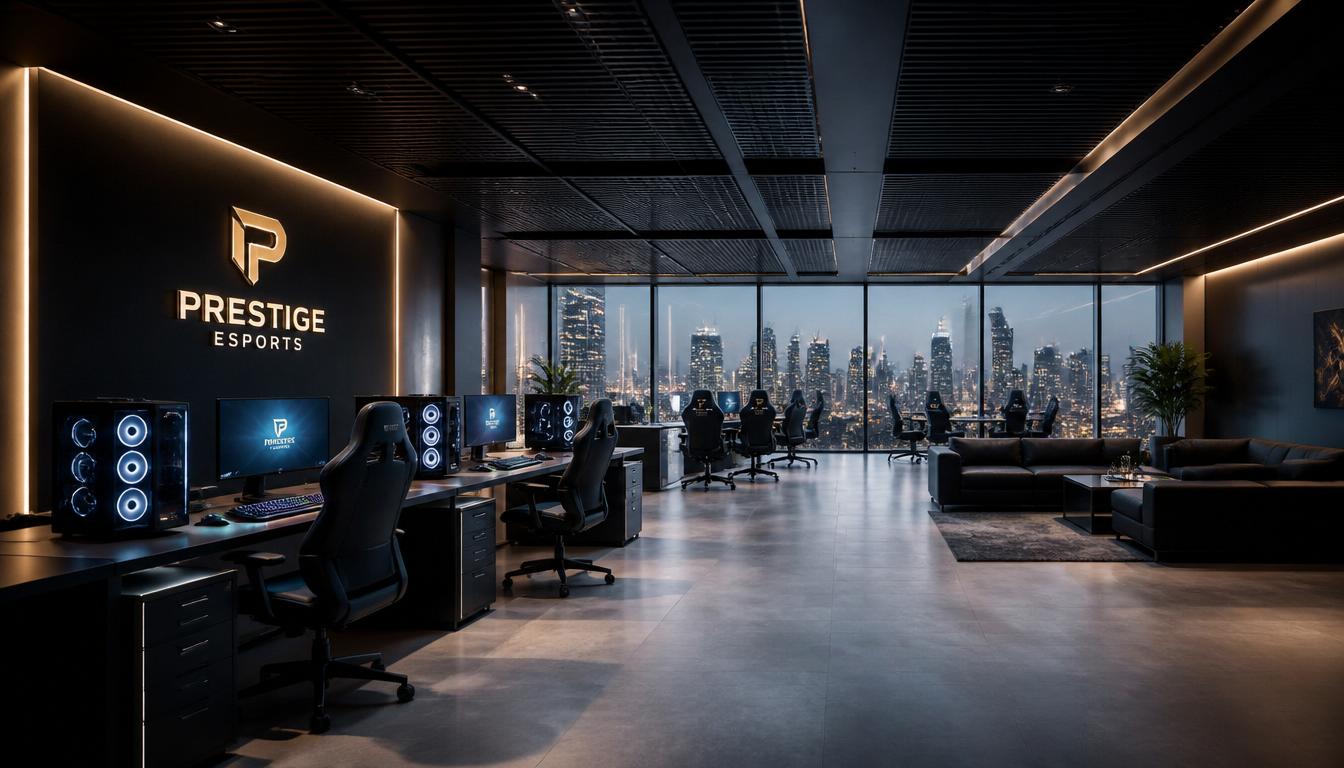 Vanta Five's new high-performance training facility with rows of gaming stations